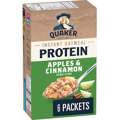 Quaker High Protein Apples & Cinnamon Instant Oatmeal 228 g, $2.63/100g