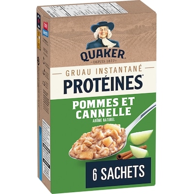 Quaker Gruau instantané Teneur élevée en protéines Pommes et cannelle 228 g, 2,63 $/100g