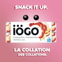 IOGO Strawberry Duos Banana Peach Raspberry Vanilla Yogurt Cups 1