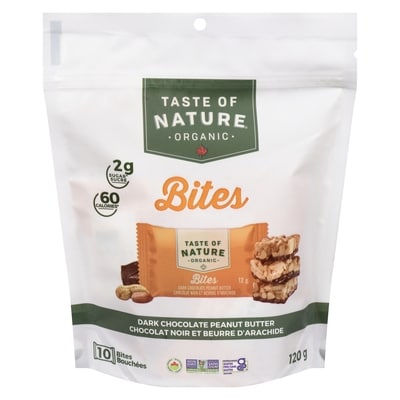 Organic bouchées chocolat noir et beurre d'arachide