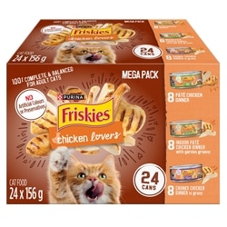 Purina Friskies Chicken Lovers Wet Cat Food Variety Pack 24 Count 3.74 kg, $0.64/100g