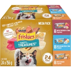 Purina Friskies Tasty Treasures Poultry and Fish Combo Variety Pack, Wet Cat Food 3.74 kg, $0.72/100g