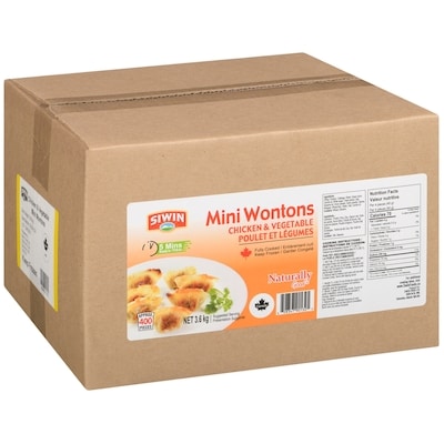 Siwin Mini Wontons Chicken & Vegetable 3.6 kg, $1.28/100g