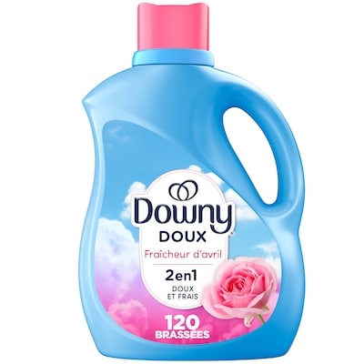 Downy Assouplissant textile liquide, parfum Fraîcheur d’avril 2.63 l, 0,53 $/100ml