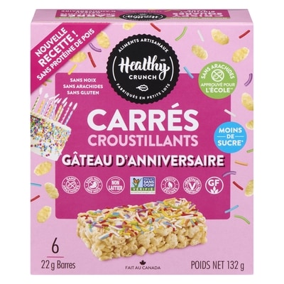 Healthy Crunch Carrés croustillants au gâteau d'anniversaire 132 g, 4,92 $/100g