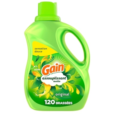 Gain Assouplissant textile liquide pour la lessive, adoucissant textile Original, 120 brassées  2.63 l, 0,49 $/100ml