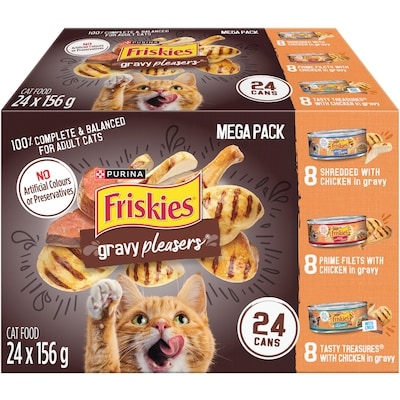 Purina Friskies Gravy Pleasers Chicken Flavours Variety Pack, Wet Cat Food 3.744 kg, $0.75/100g