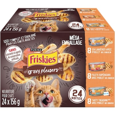 Purina Friskies Emballage Assorti Gravy Pleasers, Nourriture Humide pour Chats 3.744 kg, 0,60 $/100g