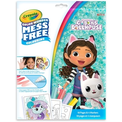 Crayola Ensemble de pages à colorier et mini marqueurs Color Wonder sans dégât Crayola, Gabby et la maison magique 1 ea, 9,00 $/1ch