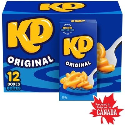 Kraft Macaroni et fromage original, boîte, 12 par paquet 2400 g, 0,54 $/100g