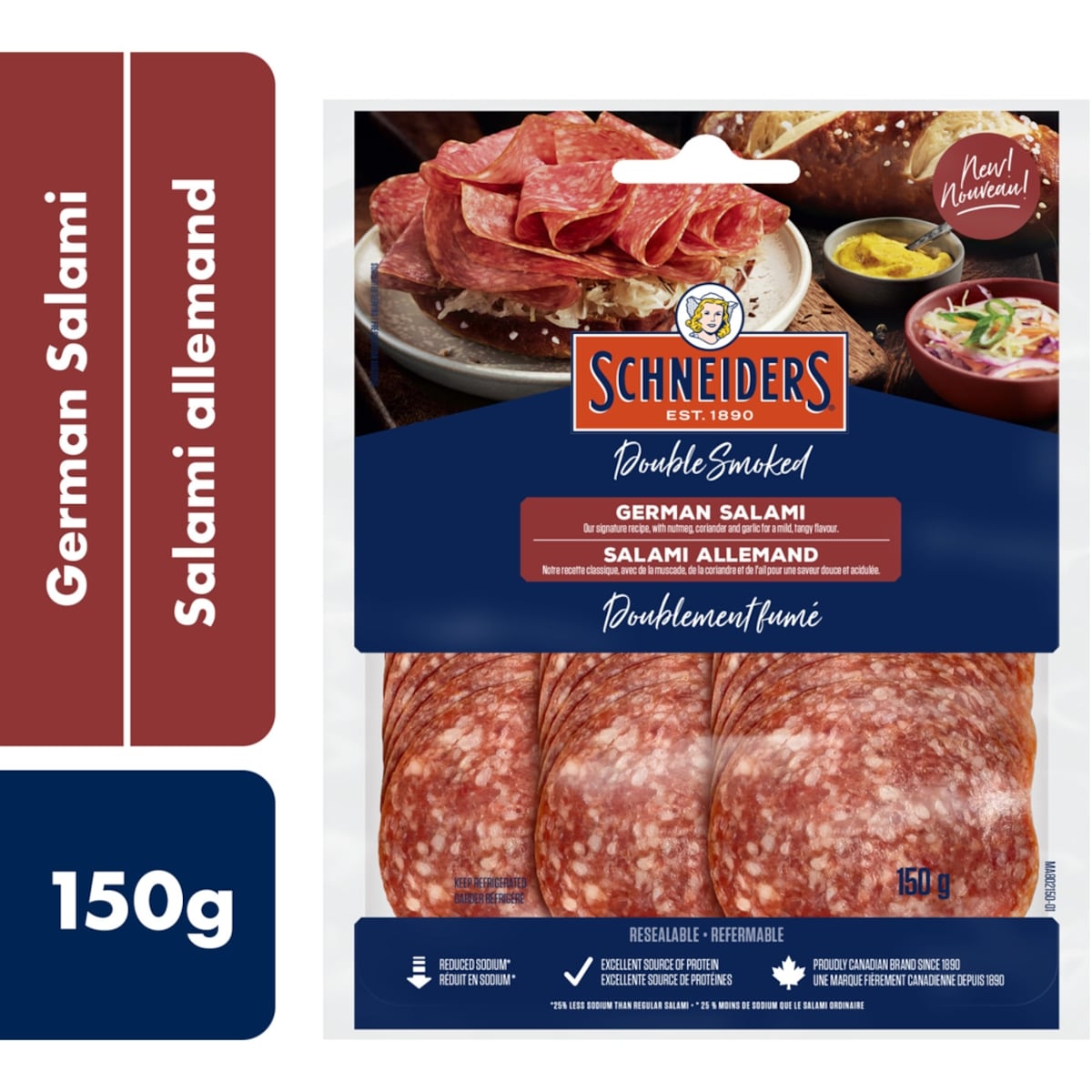 Schneiders German Salami 150 g, $5.00/100g