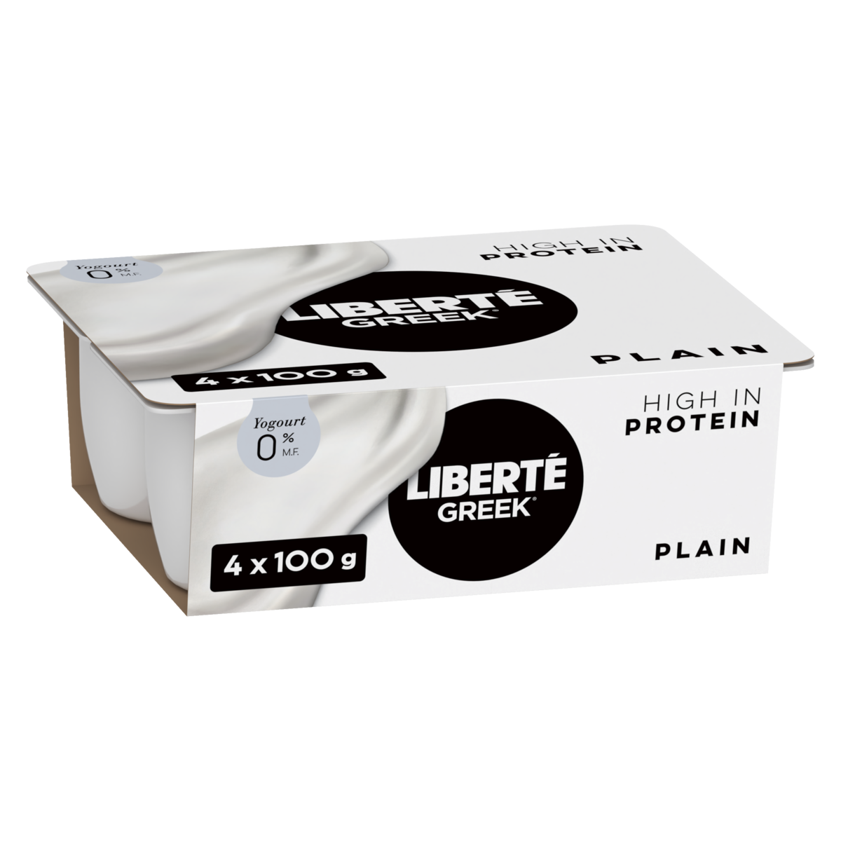 Liberte Greek 0% Yogurt 4-Pack, Plain, High Protein and Probiotics 400 g, $1.25/100g