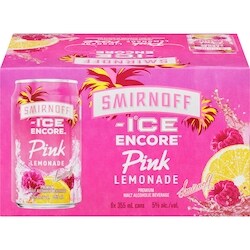 Smirnoff Ice Encore Premium Malt Alcoholic Beverage Pink Lemonade (ID required at pick-up) 6x355.0 ml, $0.72/100ml
