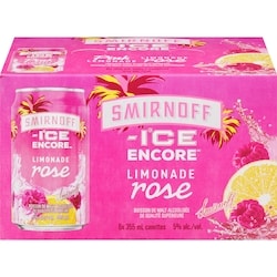 Smirnoff Ice encore boisson de malt alcoolisée de qualité supérieure limonade rose (Pièce d’identité requise au moment du ramassage) 6x355.0 ml, 0,72 $/100ml