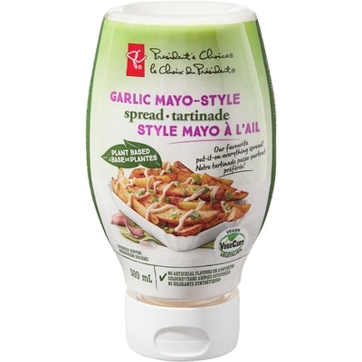 President's Choice Plant Based Garlic Mayo Style Spread 300 ml, $1.17/100ml