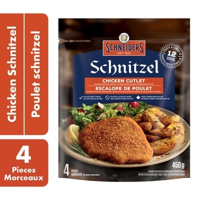 Schneiders Escalopes de poulet schnitzel surgelées 450 g, 2,89 $/100g