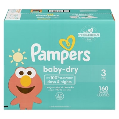 Pampers Couches Baby-Dry, taille 3, 160 couches 160 ea, 0,27 $/1ch