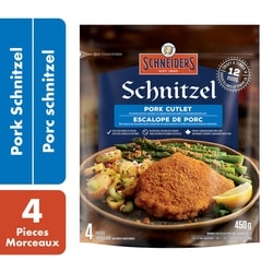 Schneiders Escalopes de porc schnitzel surgelées 450 g, 3,33 $/100g