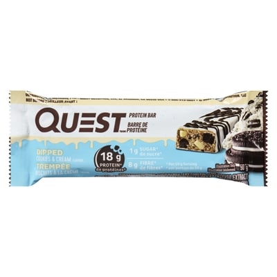 Questbar Protein Bar Dipped Cookies & Cream 50 g, $10.98/100g