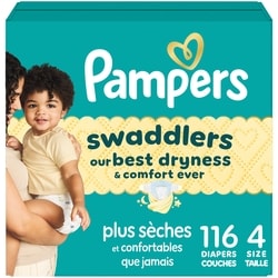 Pampers Swaddlers Diapers, Size S4, 116 Count 116 ea, $0.34/1ea