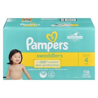 Pampers Swaddlers Active Baby Diaper Size 4 116 Count 116 ea, $0.34/1ea