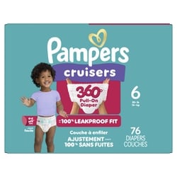 Pampers Couches Cruisers 360°, taille 6, 76 unités 76 ea, 0,46 $/1ch