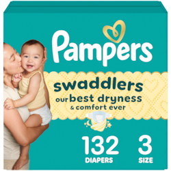 Pampers Swaddlers Active Baby Diaper Size 3 132 Count 132 ea, $0.30/1ea
