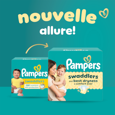 Pampers Couches Swaddlers pour bébé actif, taille3, 132 couches 132 ea, 0,32 $/1ch