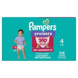 Pampers Cruisers 360 Diapers Size 4 108 Count 108 ea, $0.37/1ea