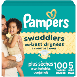 Couches Swaddlers, taille 5, 100 unités