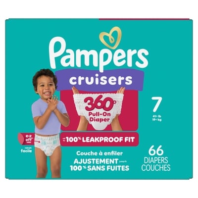 Pampers Diapers - Cruisers 360° - Size 7, 66 Count 66 ea, $0.61/1ea