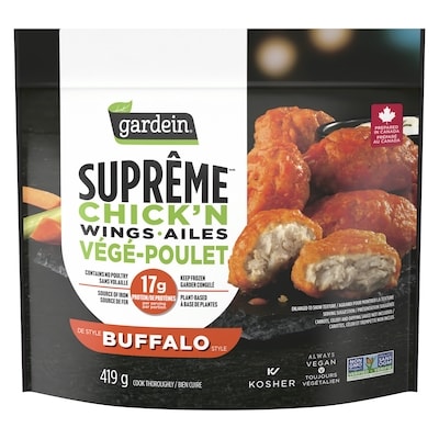 Gardein Suprême Chick'n Wings Buffalo Style 419 g, $2.62/100g