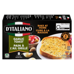 D'Italiano Garlic Toast, Bake At Home, 8 Slices 325 g, $1.38/100g