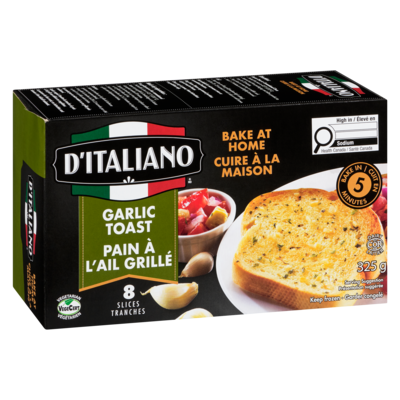 D’Italiano Pain à l'ail grillé cuire à la maison, 8 tranches 325 g, 1,38 $/100g