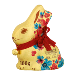 Lindt Floral Edition Pink or Blue GOLD BUNNY Milk Chocolate Easter Bunny 100 g, $7.00/100g