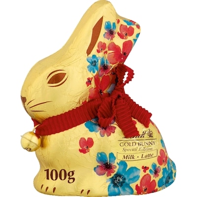 Lindt Lapin de Pâques en chocolat au lait GOLD BUNNY FLORAL 100 g, 10,00 $/100g