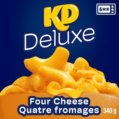 Kraft Macaroni et fromage aux quatre fromages surgelé kd deluxe, boîte 340 g, 1,99 $/100g