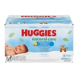Huggies Baby Wipes, Natural Care Refreshing, SCENTED, Refill