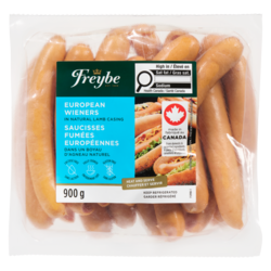 Freybe Saucisses fumées européennes 900 g, 2,22 $/100g