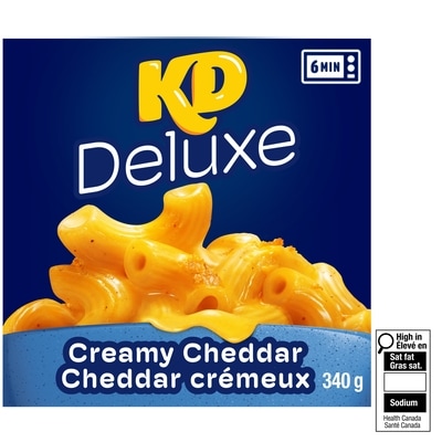 Kraft Macaroni et fromage au cheddar crémeux surgelé kd deluxe, boîte 340 g, 1,56 $/100g