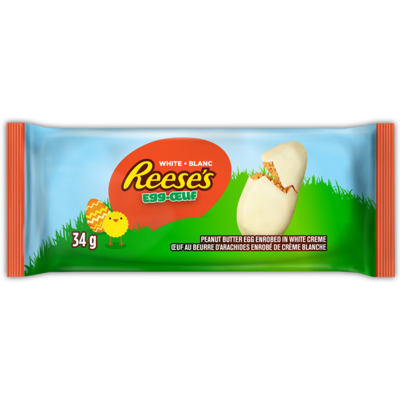 Reese’s Œuf au beurre d'arachides enrobé de crème blanche blanc 34 g, 5,88 $/100g