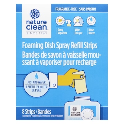 Nature Clean Foaming Dish Spray Refill Strips Fragrance-Free 8 ea, $0.50/1ea