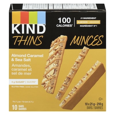 Kind Minces barres amandes, caramel et sel de mer 210 g, 4,29 $/100g