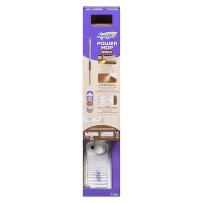 Swiffer PowerMop Wood Mop Kit for Wood Floor Cleaning, QuickDry Solution with Lemon Scent, Mopping Kit Includes PowerMop Wood, 2 Mopping Pad Refills, 1 QuickDry Wood Floor Cleaning Solution with Lemon Scent and 2 batteries 1 ea, $65.99/1ea