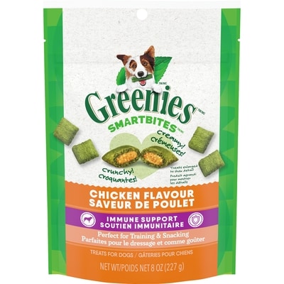 Greenies Smartbites gâteries pour chiens saveur de poulet soutien immunitaire 228 g, 5,26 $/100g