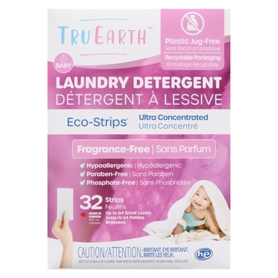 Tru Earth Laundry Detergent Baby Eco-Strips 32 ea, $0.53/1ea
