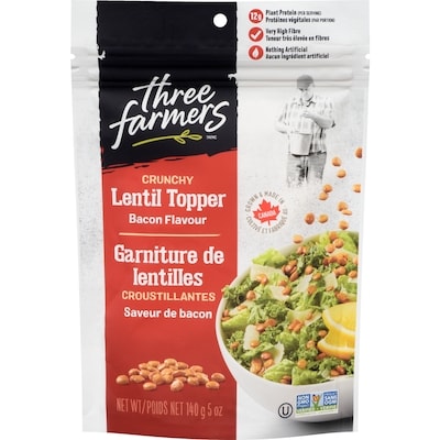 Three Farmers Crunchy Lentil Topper Bacon Flavour 140 g, $4.14/100g