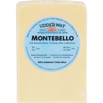 Udder Way Firm Ripened Cheese Montebello 30% M.F. 12x150.0 g, $9.33/100g