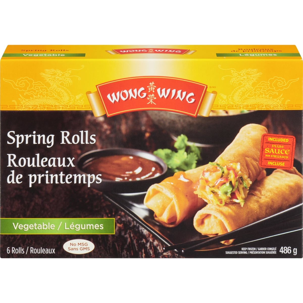 Wong Wing Spring Rolls Vegetable 486 g, $1.85/100g