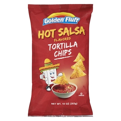 Golden Fluff Tortilla Chips Hot Salsa Flavored 283 g, $1.59/100g